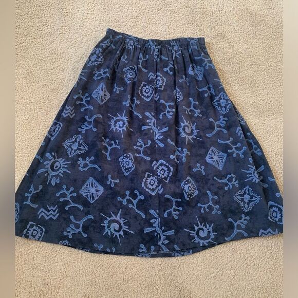 VTG Boho Hippie Funky Festival Maxi Skirt Navy Blue Size S - Picture 1 of 5